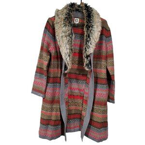 Anne Klein Women's Cardigan Sweater with Detacheable Faux Fur Collar Siz…